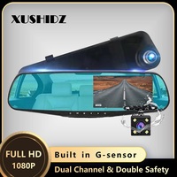 XUSHIDZ A20MAX 1080P Mirror Dash Camera Front and Rear Car Camera Vehicle DVR Night Vision Dashcam Video Recorder G-sensor