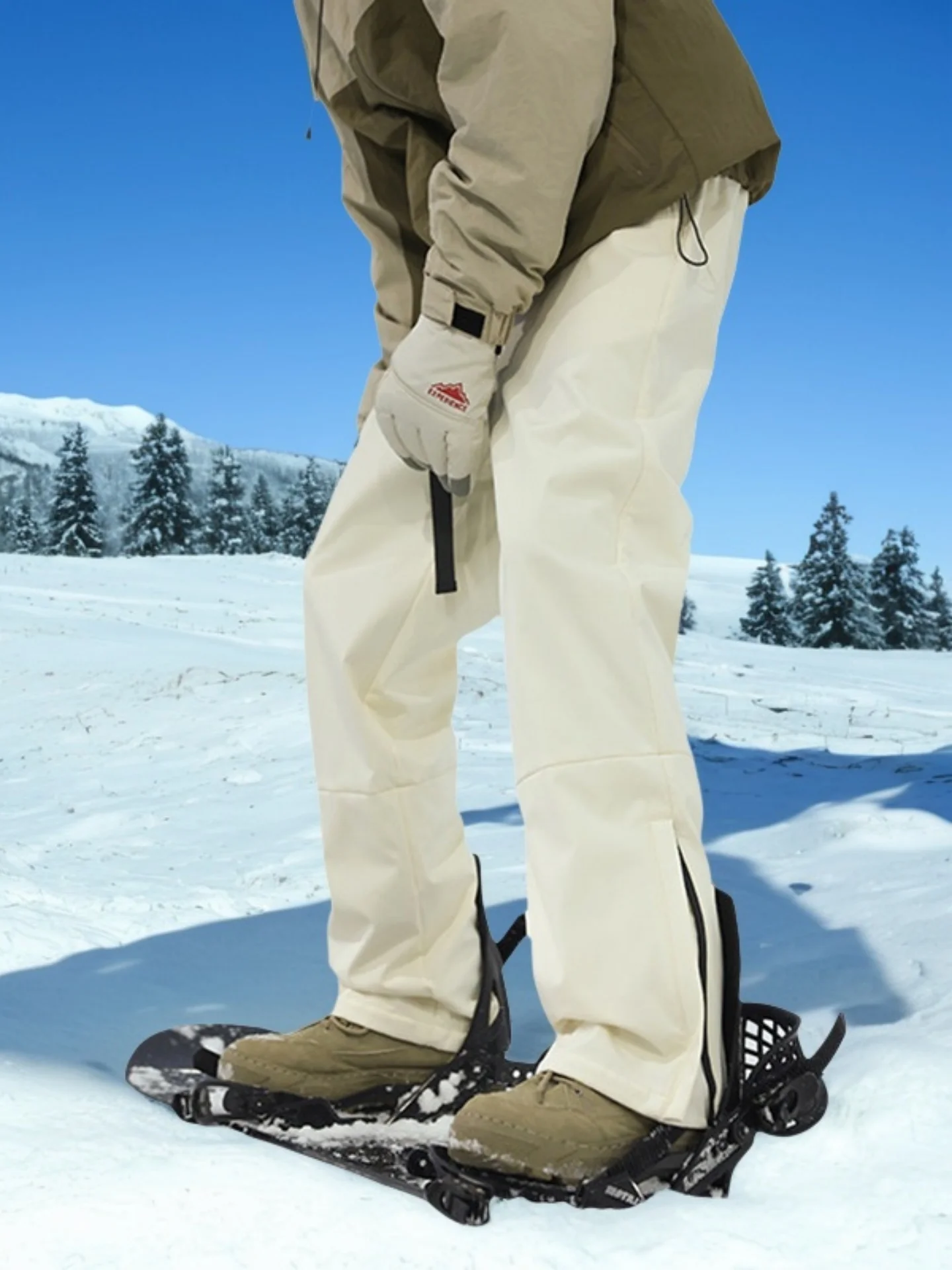

Men's Tee-Proof Thiened Fce Lined Ski Pants Loose Straight Casual Trousers Winter Outdoor Workwear Trousers for below ...