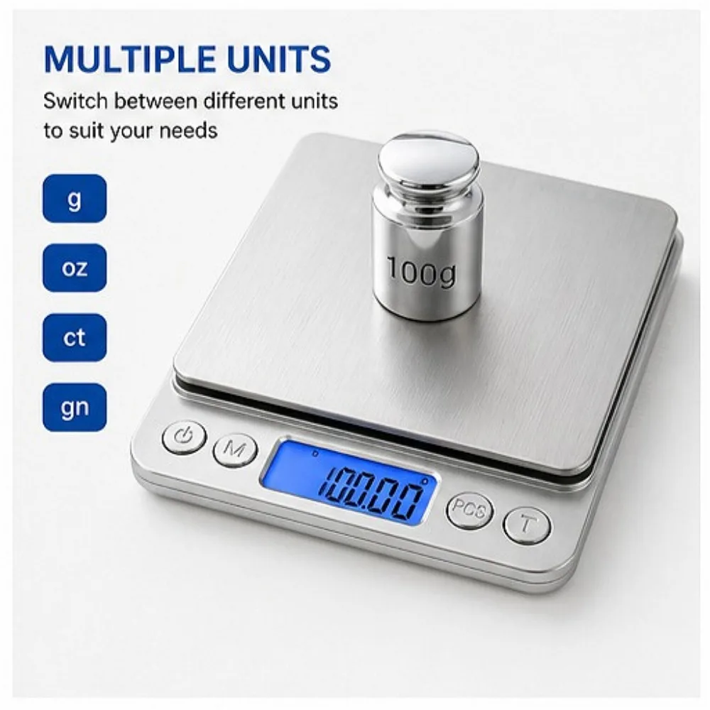 Báscula Digital de Cocina de Alta Precisión, Herramienta Electrónica para Pesar Alimentos y Café, Báscula de Medición Precisa para Hornear y Cocinar