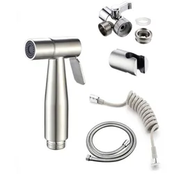 Hand protable Toilet bidet Sprayer holder Stainless Steel Handheld Bidet Faucet home Bathroom Shower Head hose Self Cleaning s1