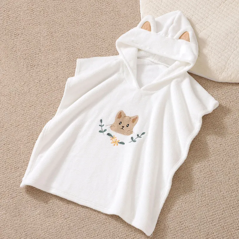 Baby Hooded Bathrobe Kids Bath Towel Super Soft Bathrobe Newborn Absorbent Quick Drying Bathroom Towel Summer Beach Towel view 3