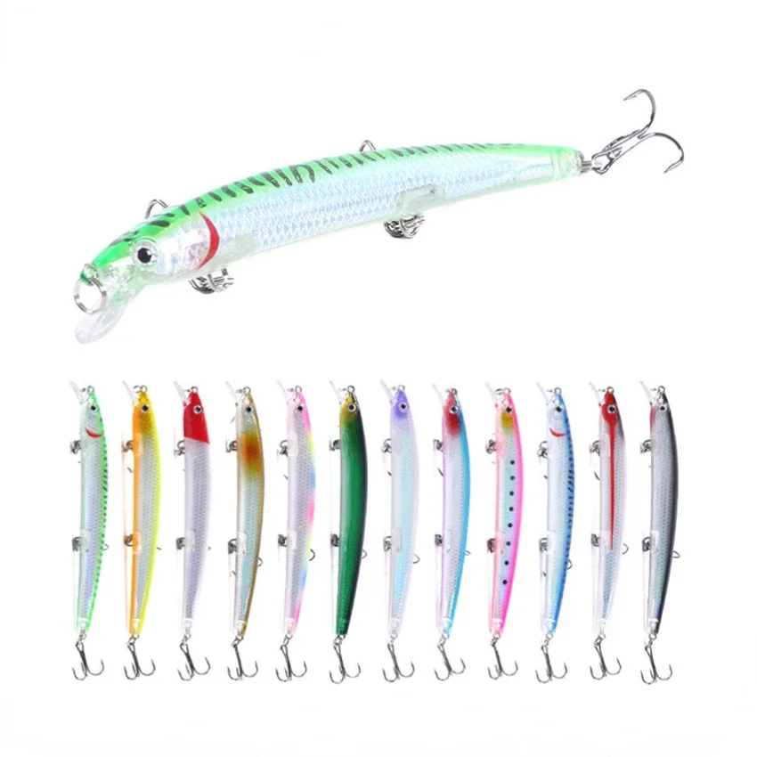 1Pcs Minnow Fishing Lure Isca Artificial Hard Bait Trolling Wobblers 13.5Cm-15.5G-6# Jerkbait Fishing Pike Diving Depth 0-1m