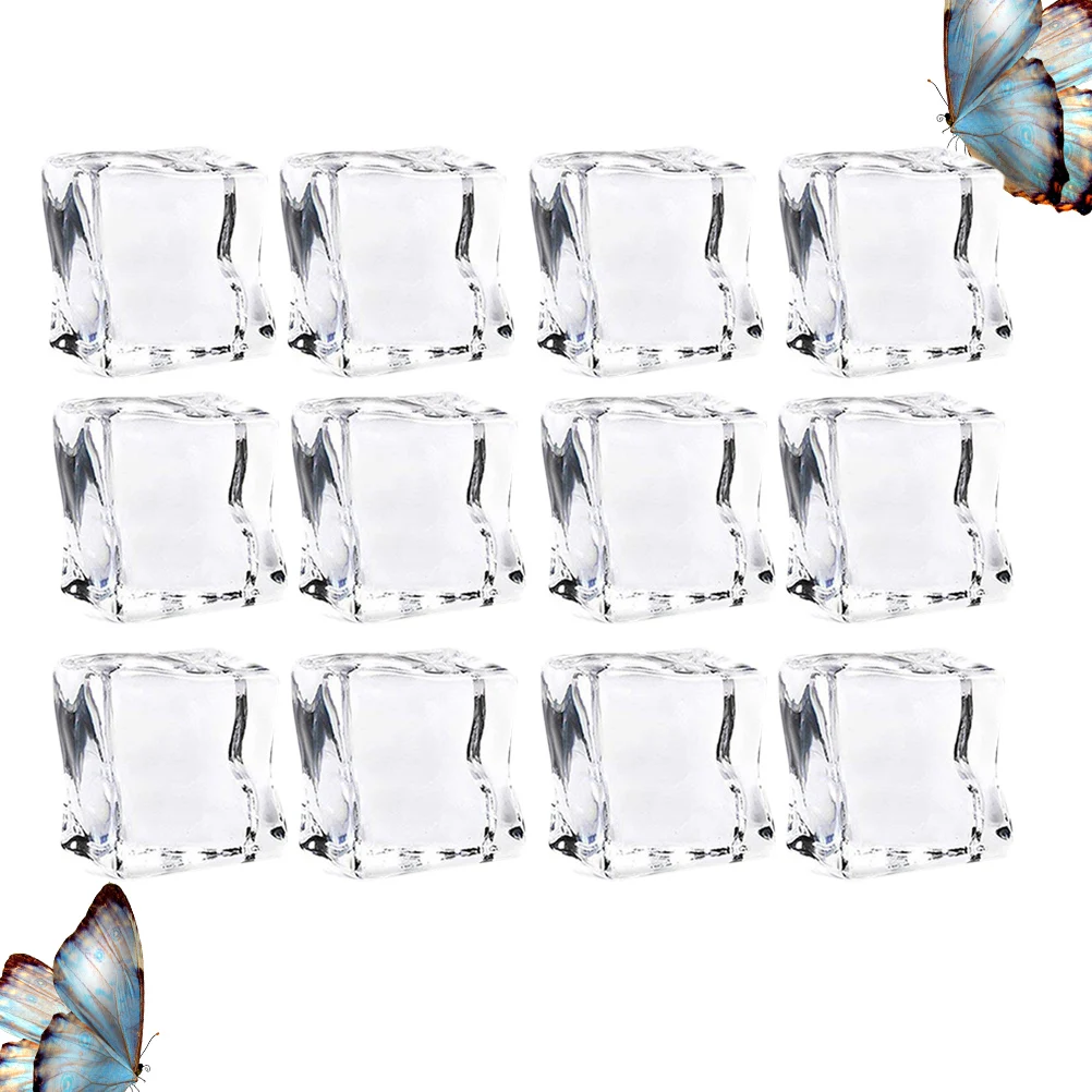 

48 Pcs Simulated Ice Reusable Cubes for Fake Artificial Ornaments Decorations