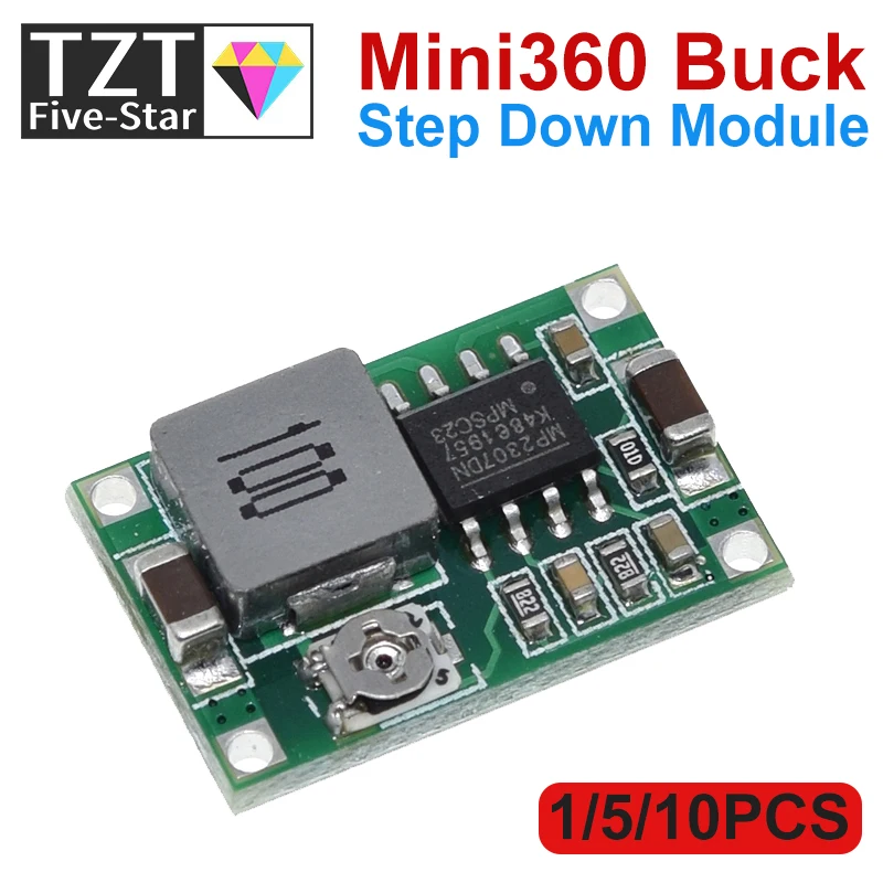 1/5/10PCS Mini360 DC-DC HM Buck Converter Step Down Power Supply Module 4.75-23V to 1-17V 340KHz Mini-360 Ultra-small+ 17x11x3.8