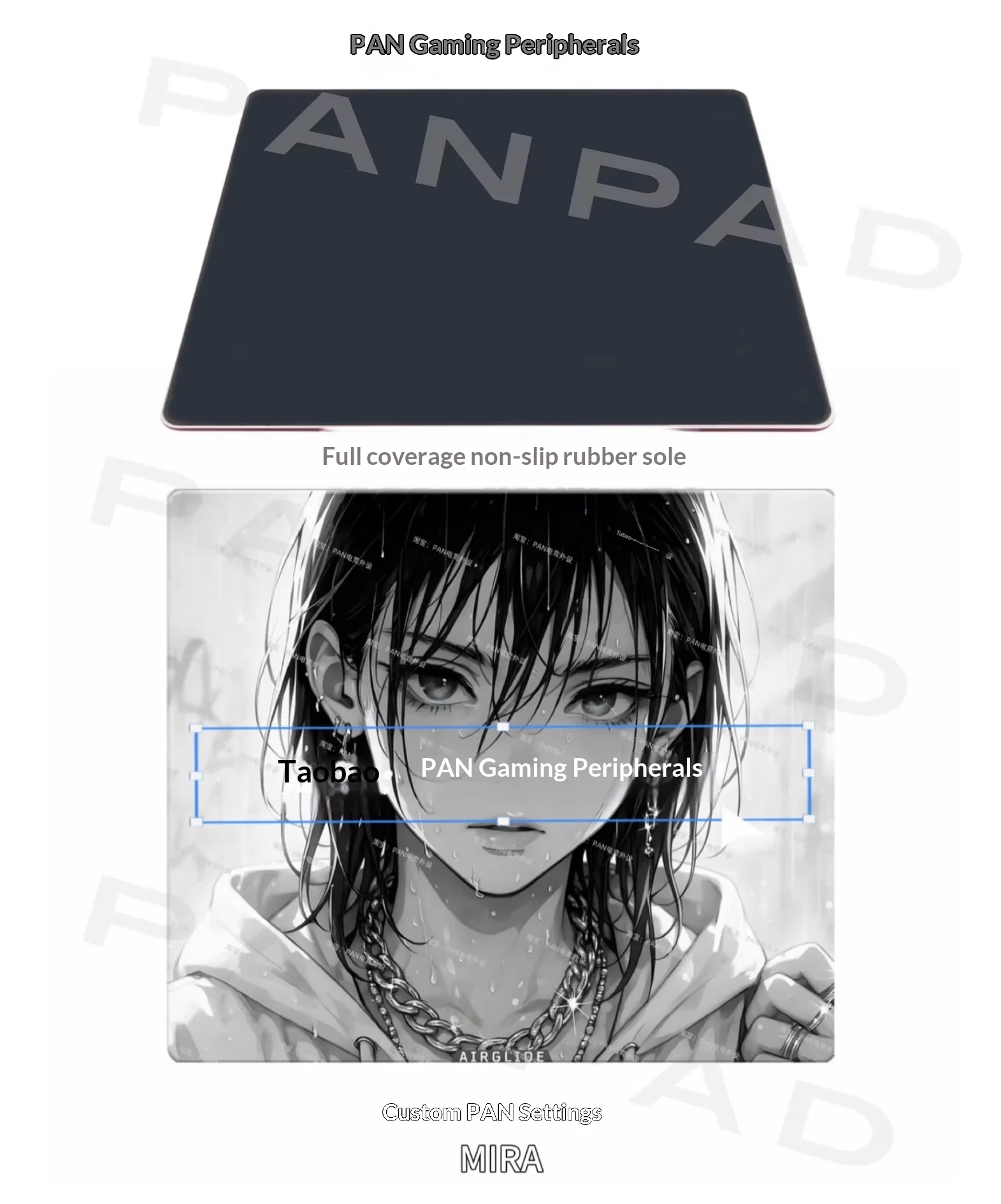 PANPAD X MIRA Tempered Glass Mousepad Smooth Speed Mouse Pad Wearable Dirt Tolerance For CSGO APEX Valorant Pc Accessories Gifts