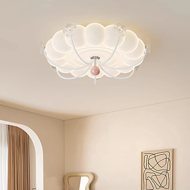 Crystal Petal Cloud Ceiling Lamps Children's Room Lamp French Cream Style Baby Room Princess Room Boy Girl Bedroom Ceiling Light