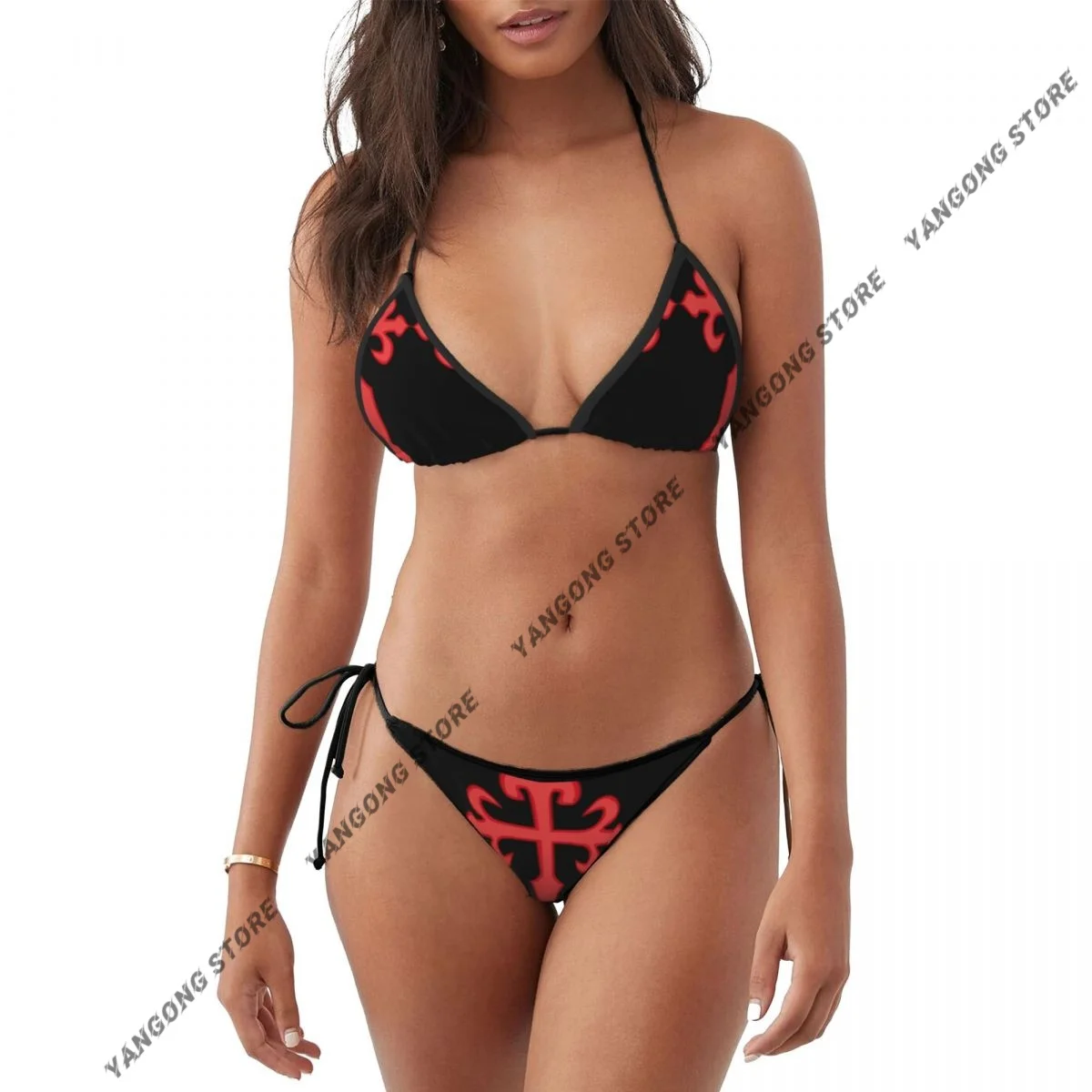

Woman Two Piece Swimsuit Order Of Santiago Flag Swimwear Women's Bikini Set Sexy Bikini Low Wasit Bathsuit