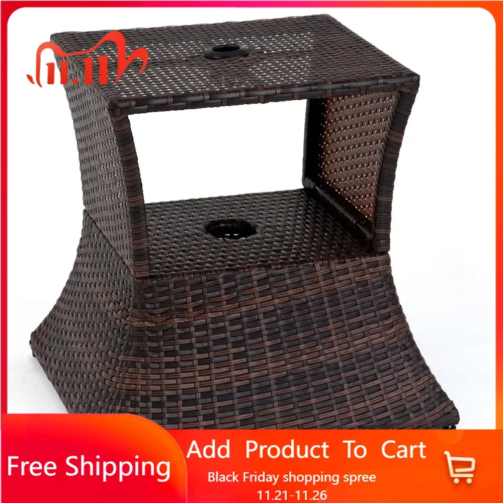 Rattan Umbrella Table, 17