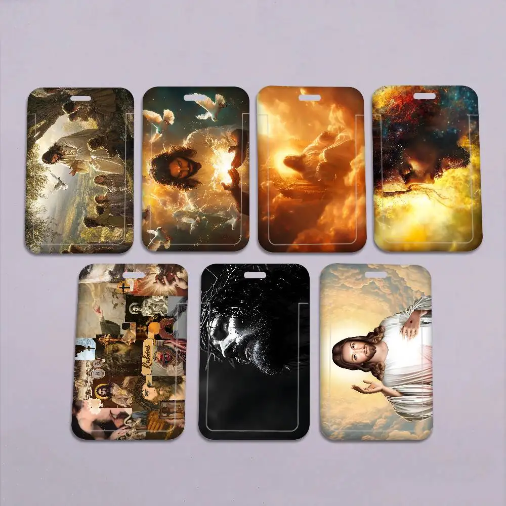 

Classic Religious Figure J-Jesus Work Card Case For Exhibition ID Card Lanyard Badge Card Holder Pass Card Set For Employee