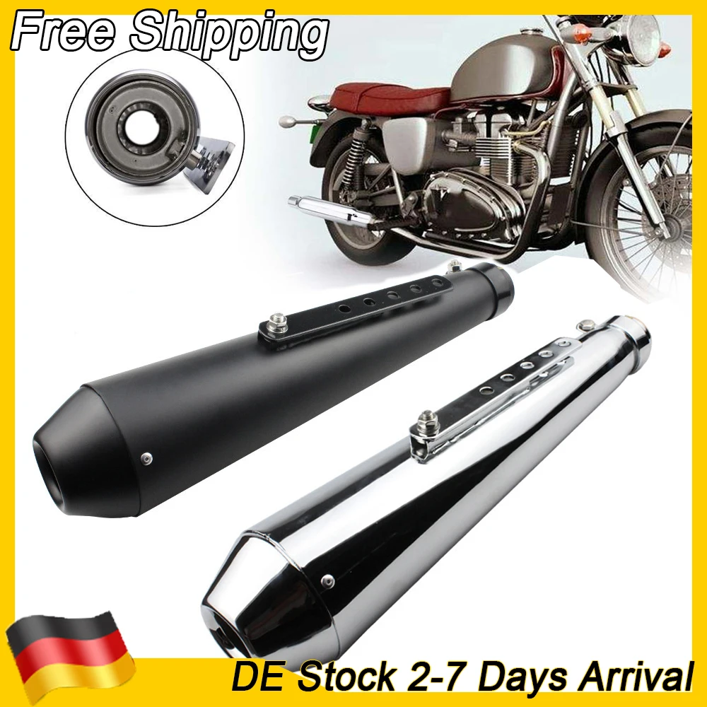 Für Cafe Racer CG125 SR400 CB500 VT500 CM300 CM500 Universal Motorrad Auspuff Retro Vintage Klassische Galvanik