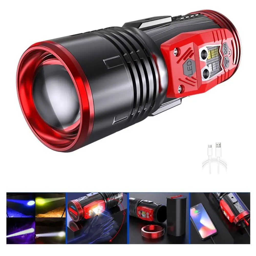 

4 Color Light Source LED Fishing Flashlight Waterproof Hand Lamp Searchlight Induction bait lamp Multi-functional