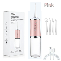 Oral Irrigator Portable Dental Water Flosser USB Rechargeable Water Jet Floss Tooth Pick 4 Jet Tip 200ml 3 Mode Massage Gums