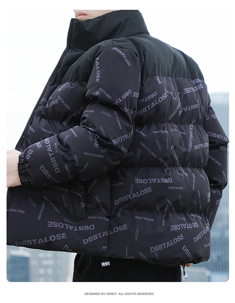 Parka Winter Jacket Men Thick Coats Warm Breathable Puffer Jackets Padded Outerwear Fashion Casual Letter Print Parkas Men