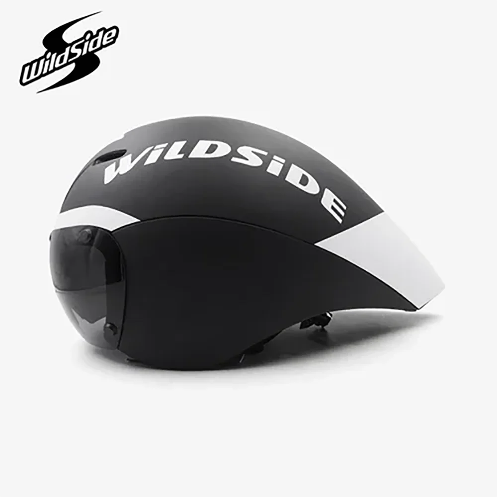 Wildside Race TT Biycle Helmet 4 lens Goggles Triathlon Tri Aero Helmet Road Timetrial Cycling Helmet Casco Ciclismo Accessories