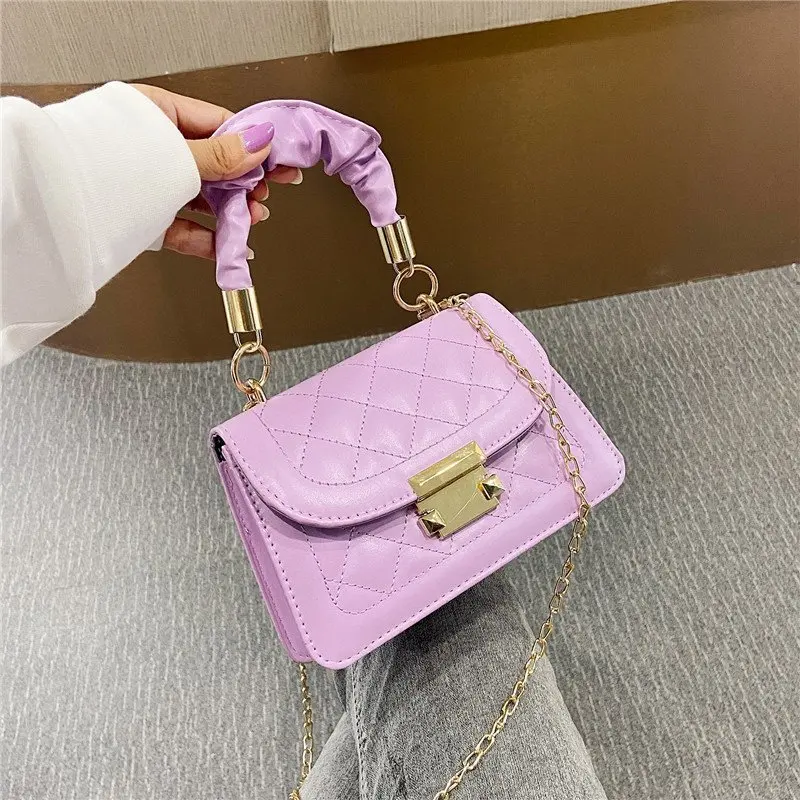 TRSYPHXM 2024 Autumn New Fashion Chain Bag Women's Crossbody Bag Small Square Bag Simple Underarm Bag Shoulder Bag