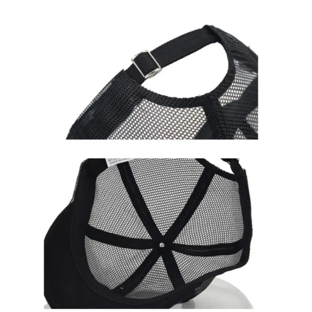 Casual Short Brim Baseball Cap Full Mesh Breathable Peaked Cap Solid Color Quick Dry Sun Hat Women