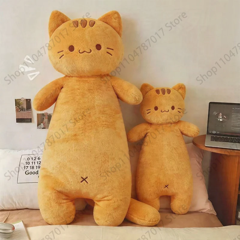 Cute Long Cat Plush Body Pillow Sofa Cushion Stuffed Doll Girls Leg Hug Sleep Gift Soft Fluffy Home Bedroom Decor Lovely Sweet