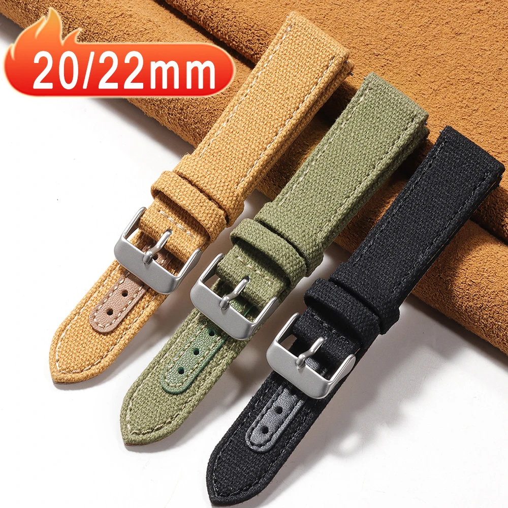 20mm 22mm Geflochtenes Canvas für Samsung Galaxy Watch 7 Uhrenarmband Atmungsaktive Sport-Armbänder für FE/Watch 6/Gear S3 Band