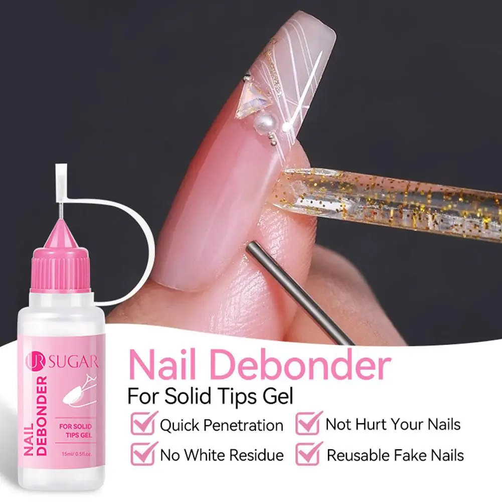 Dissolvant de colle pour ongles, 15ML, sans acétone, dissolvant de vernis à ongles, dissolvant multifonctionnel pour les pointes des ongles, dissolvant de colle doux