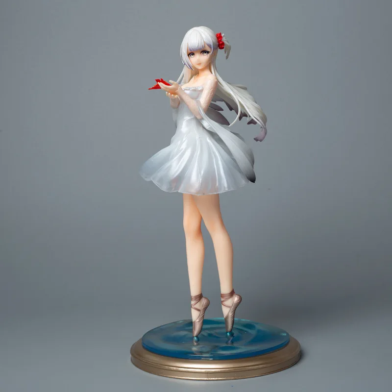Azur Lane Shokaku Anime-Mädchenfigur, 24,5 cm, PVC, Ahornblatt, weißes Kleid, Statue, Desktop-Dekoration, Sammlermodell für Anime-Fans