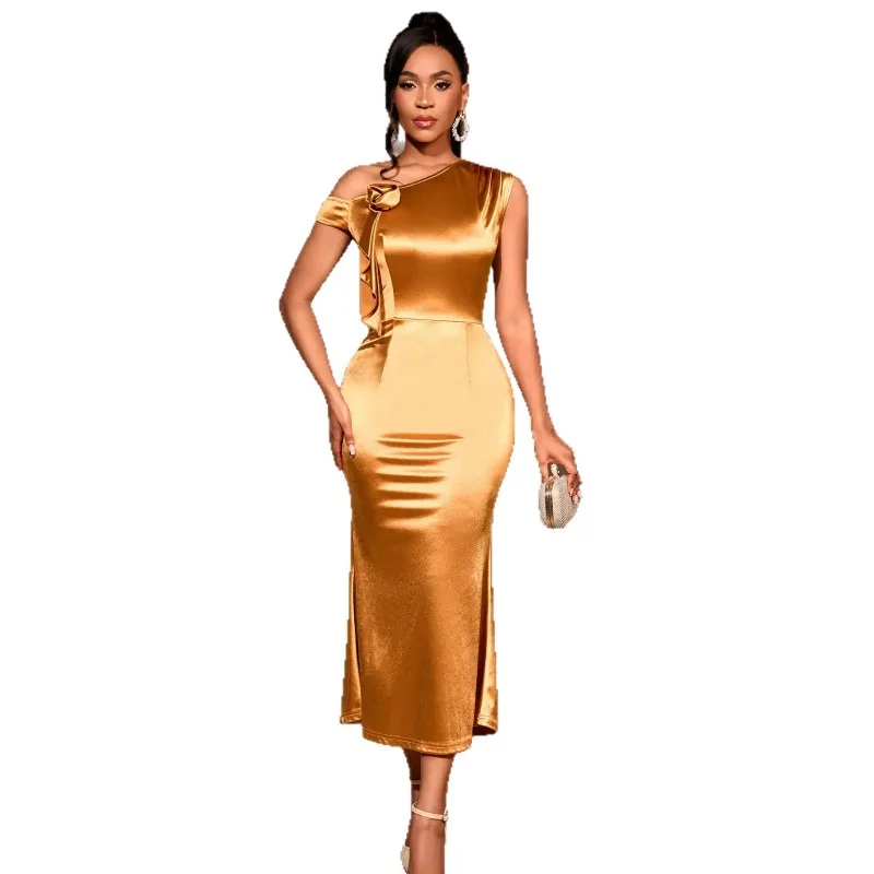 

Dashiki African Dresses for Women Autumn Elegant African Sleeveless Polyester Party Evening Long Bodycon Dress Africa Clothing