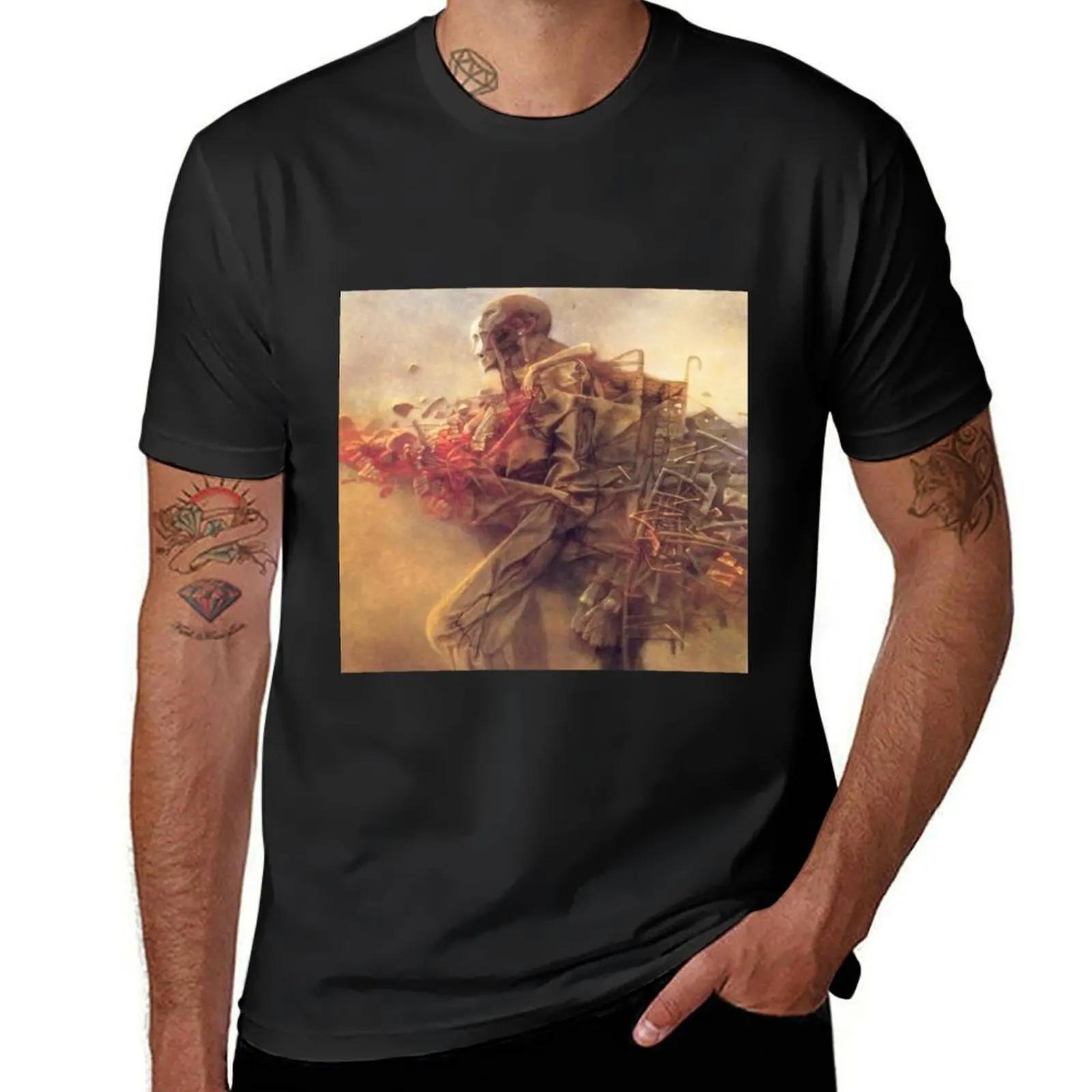 zdzislaw beksinski T-Shirt quick drying funnys sports fans mens graphic t-shirts