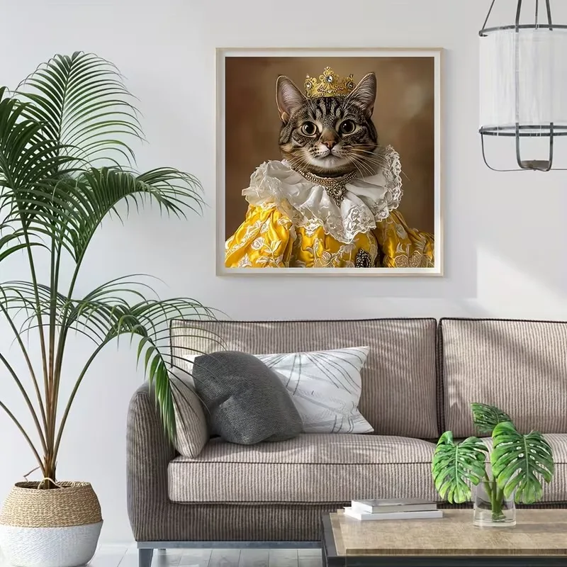 1Pcs Personalized Pet Portrait Custom Art Canvas Poster Print Queen Dog Royal Pet Renaissance Cat Animal Picture Interior Decor