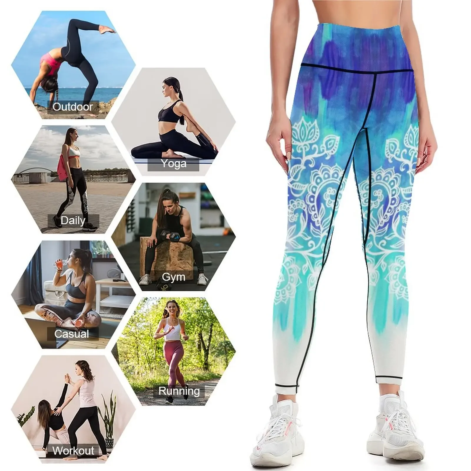 النيلي وأكوا طماق مجردة النساء الرياضة رفع اللياقة البدنية السراويل النسائية اللياقة البدنية مجموعة الصالة الرياضية طماق المرأة