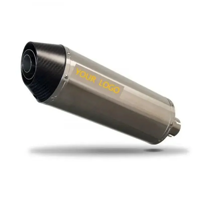 

Universal 51mm Oval Stainless Steel Motorcycle Exhaust Muffler Pipe with Carbon Fiber End Cap