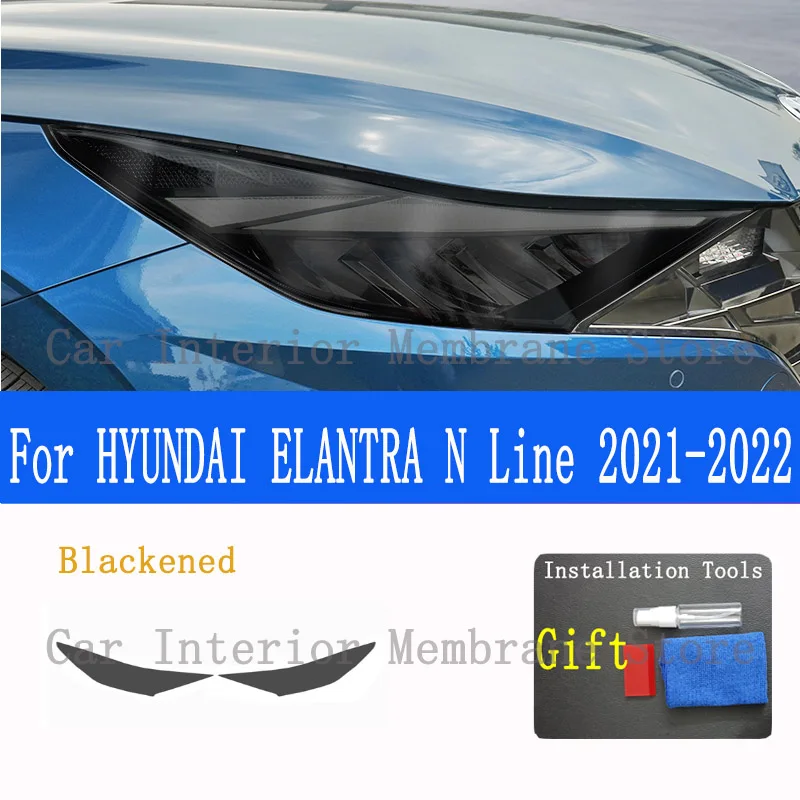 สําหรับHYUNDAI ELANTRA N Line 2021-2022 TPUรถภายนอกไฟหน้าAnti-Scratchป้องกันฟิล์มไฟหน้าซ่อมสติกเกอร์เครื่องประดับ