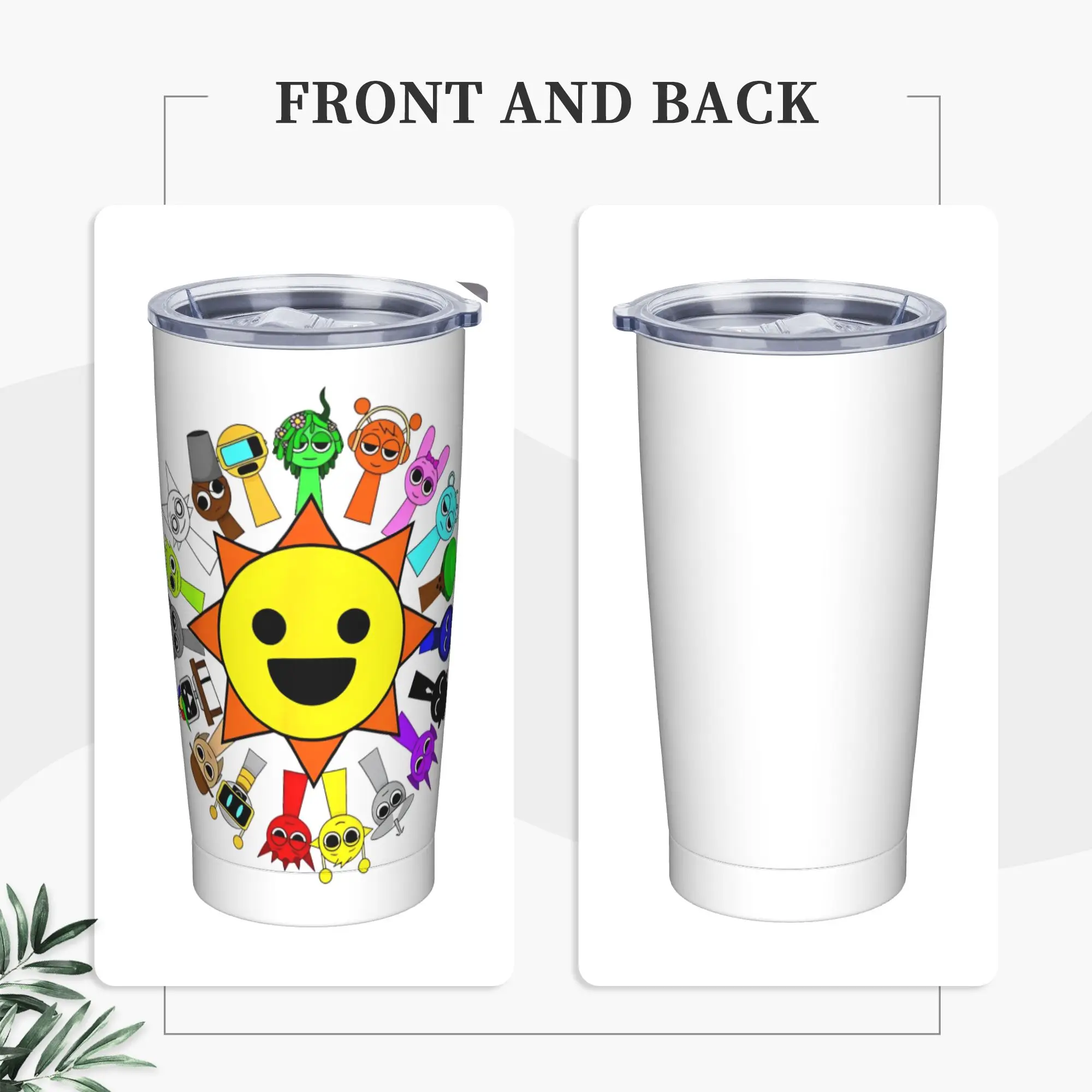 Sprunki Cartoon Anime Tumbler Vacuum Insulated  Coffee Cups Vacuum Flask Travel Outdoor Mug Water Bottle