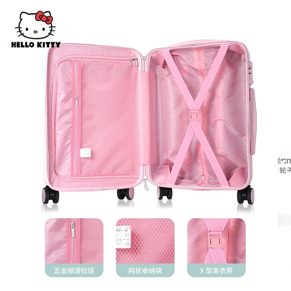 Hello Kitty 20 24Inches Sanrioed Girl\'s Luggage Box Cartoon Student Princess Trolley Case Student Lightweight Cartoon Suitcase