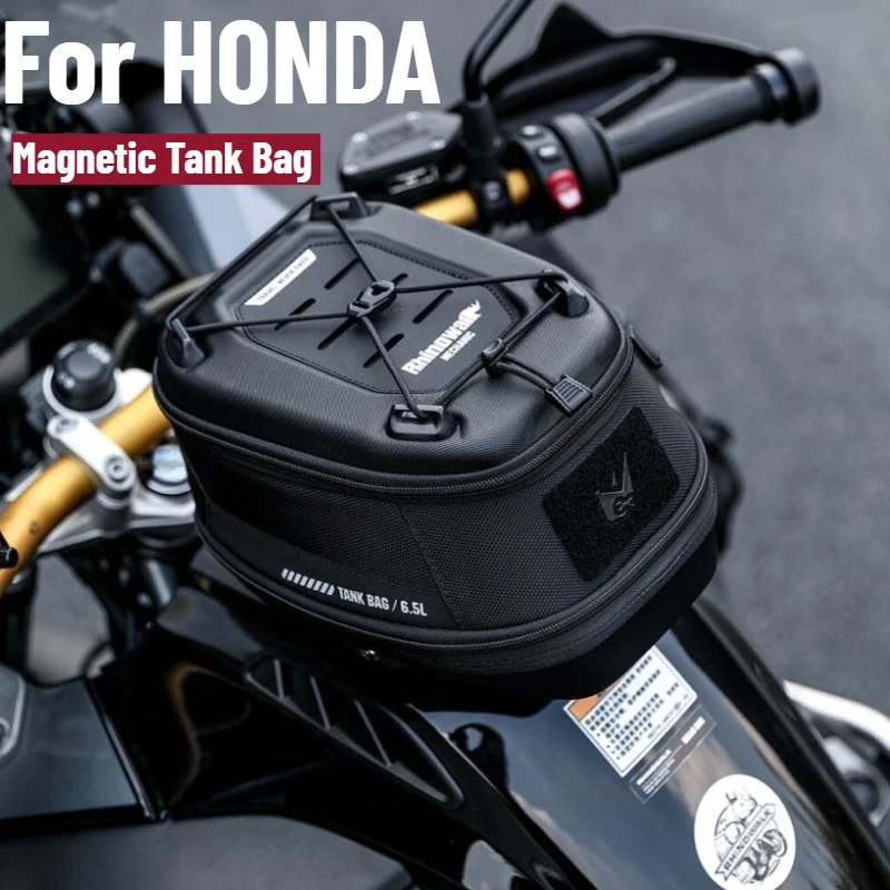 Magnetic Tank Bag For HONDA CB650R CBR650R CRF190L XL750 Transalp Motorcycle 6.5L Quick Release Luggage Bags With Rain Cover