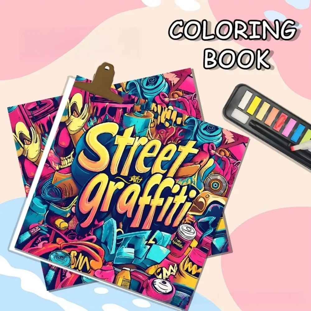 New Street Graffiti Coloring Book Coloring Book Coloring and Filling Book Adult Stress-relieving and Picture Book