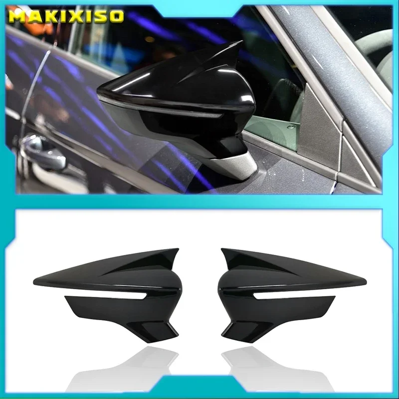 

Pair Painted Carbon Side Wing Door Mirrors Cover Cap Case Casing For SEAT Leon Hatchback Mk3 5F 13-19 Ibiza MK5 Arona KJ7