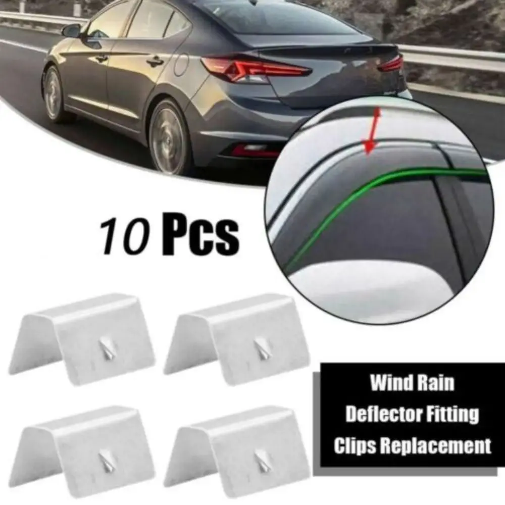 10PCS Stainless Steel Wind Deflector Clips Durable Practical Rain Eyebrow Clips Glass Clip Rain Eyebrow Buckle for HEKO/SNED/G3