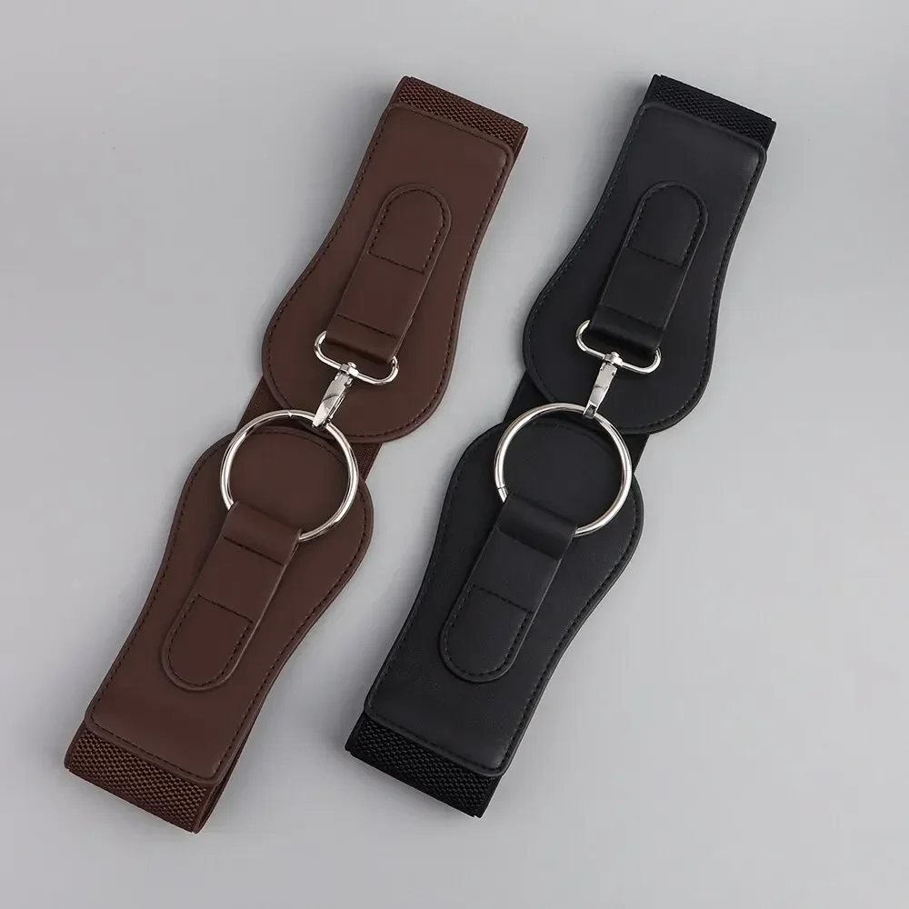 Waist seal Ms. New Products Simple and Permanent Coffee Polyded Coat Korean Fashion Elegant PU Loose Belt