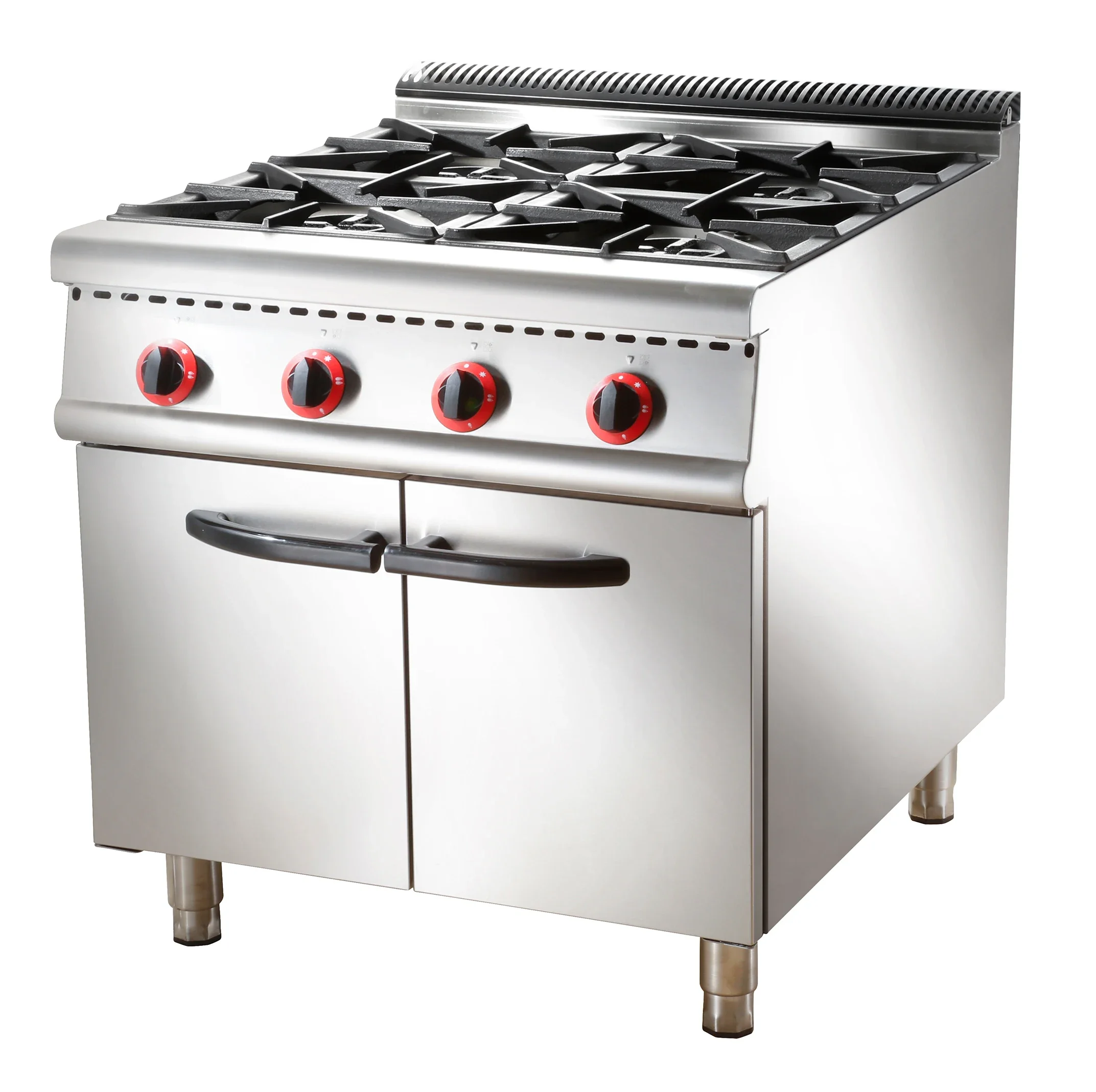 CE Certification Electric Or Gas Oven 4 Burners Heavy Duty Stainless Steel Gas Cooker