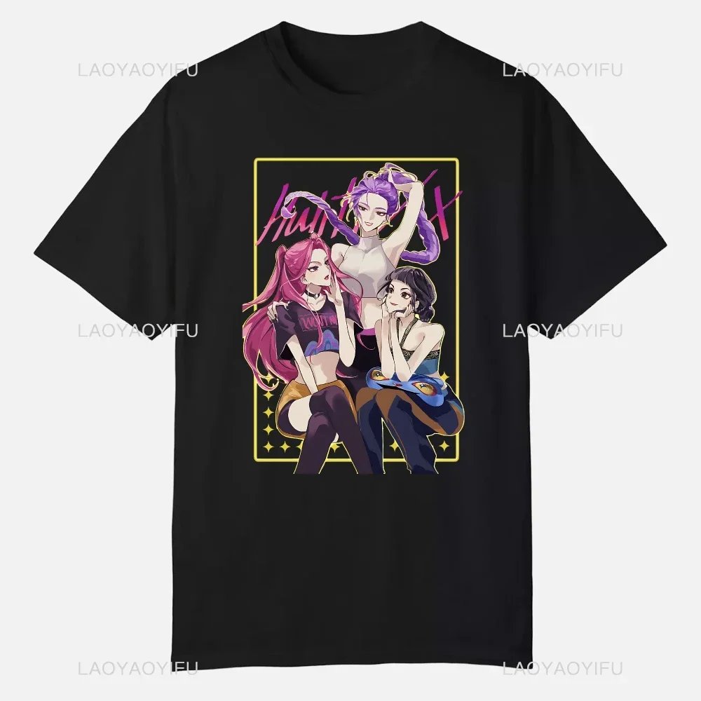 KPop شيطان الصيادين الرجال الملابس الجرافيك قمم جودة قصيرة الأكمام الصيف تيز ملابس مخصصة مضحك الشارع الشهير القطن تي شيرت #1