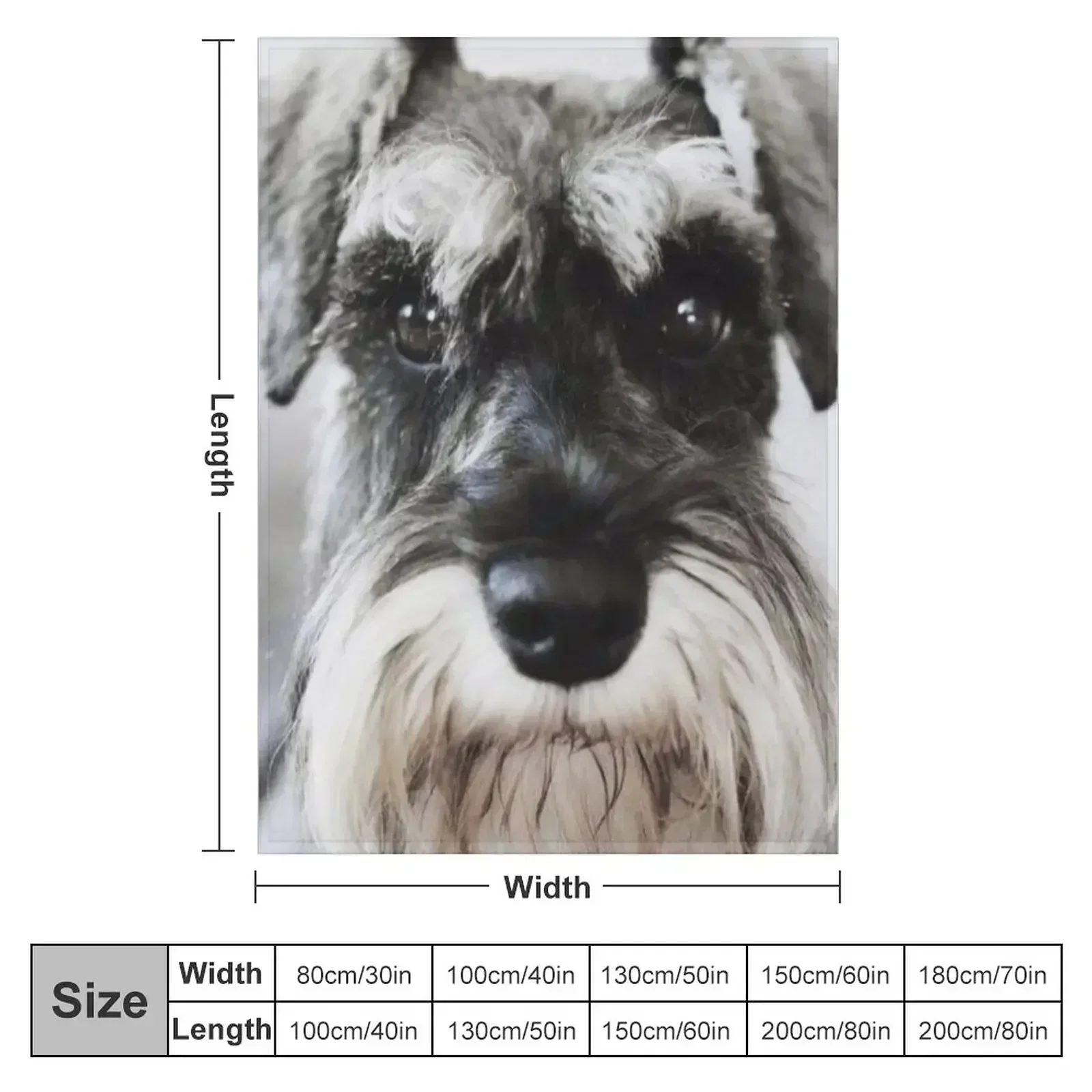 New Schnauzer dog full face pets dogs cute puppy Throw Blanket couch cozy soft plush fuzzy picnic outdoor blanket