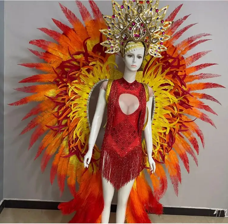 Samba Dance Stage Performance Costumes Halloween Bar Dance Team Headwear