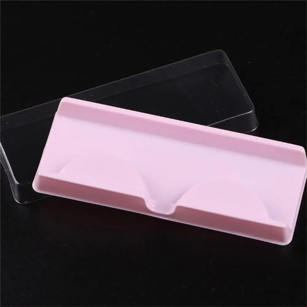 Beige Roze Portable voor Valse Wimpers Lege Plastic Wimpers Opbergdoos Container Verpakking Wimpers Lade