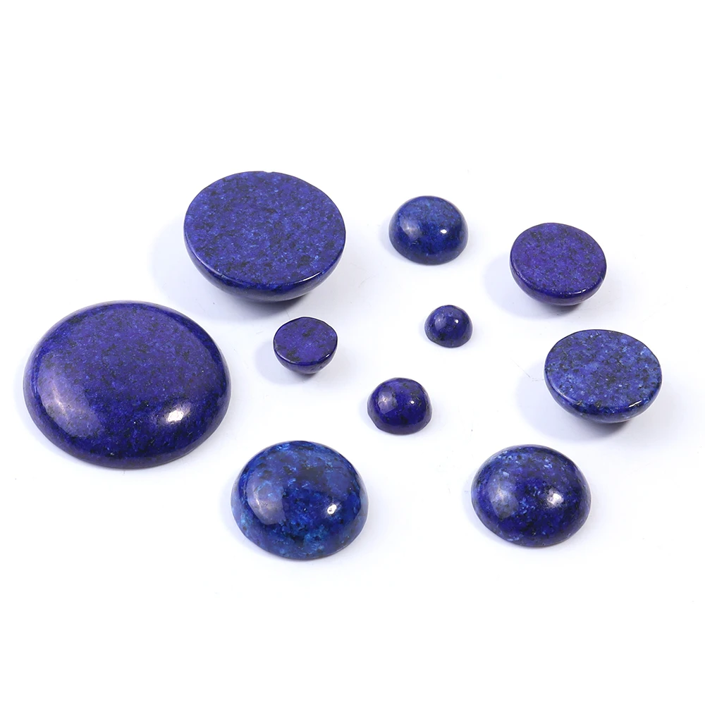 Wholesale 10pcs/lot Dia 4/6/8/10/12/14/16 mm Round Flat back Lapis Lazuli Stone Cabochons Beads for DIY Jewelry Making