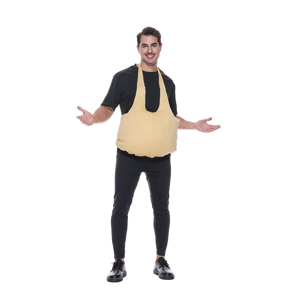 Realistic Fake Belly and Butt Pads Big Stomach Soft Sponge Fake Belly Props Unisex Padded Stuffer Christmas Costume Props