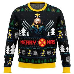 Wolverine-Sweat à capuche imprimé en 3D pour hommes, pull de Noël pour garçons, services.com America, Marvel MEDk, Top Respzed, vêtements pour hommes