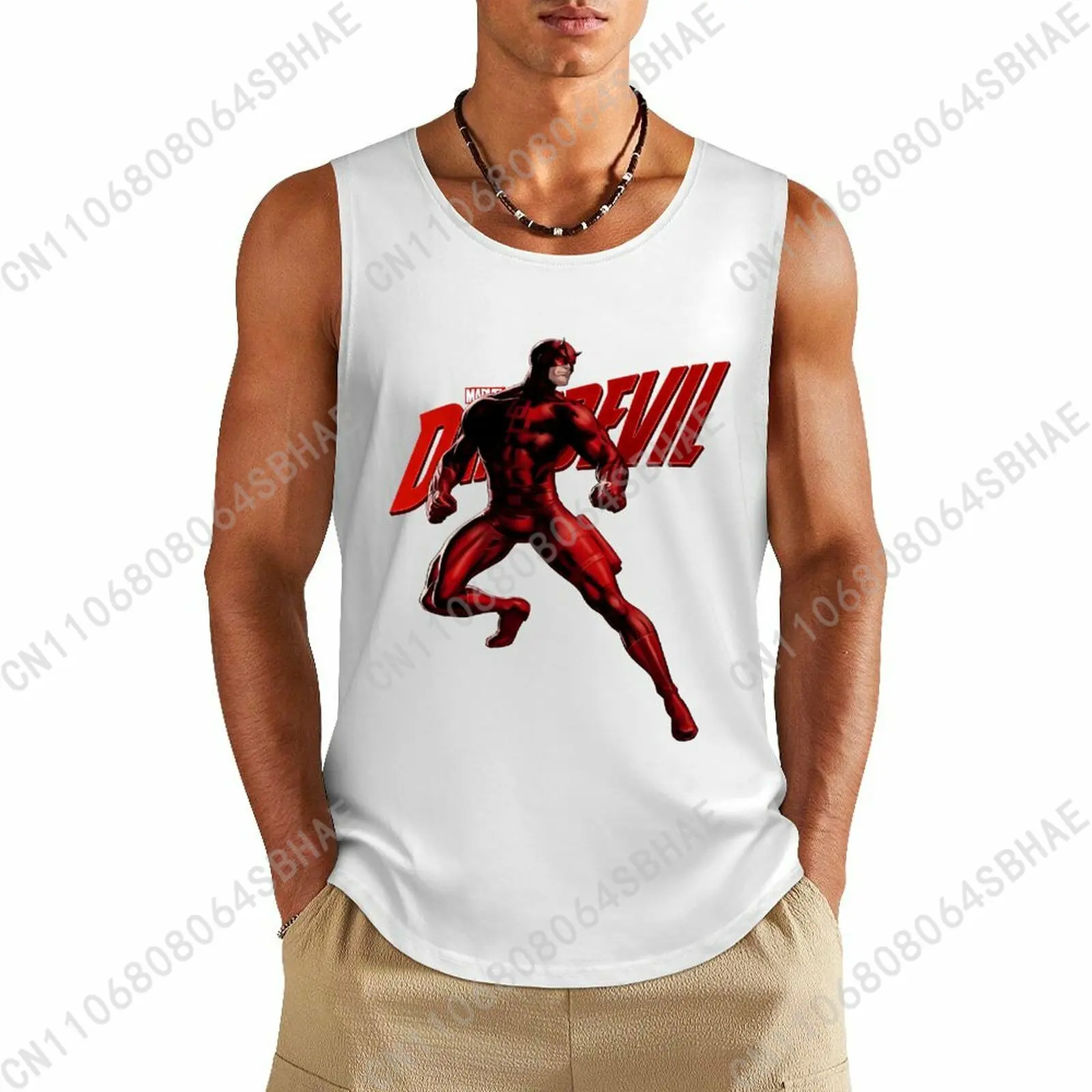

Marvel Daredevil Custom Pattern Mens Cotton Tank Top Cotton Sleeveless Shirt Men Undershirt Personalized Gifts Cosplay