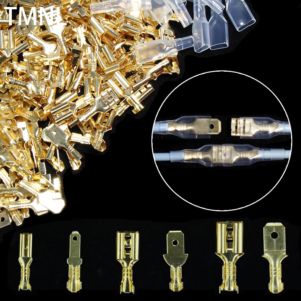 

2.8/4.8/6.3mm wire spring insert jacket crimp terminal plug crimped crimping connectors kit wire electrical male spade kit