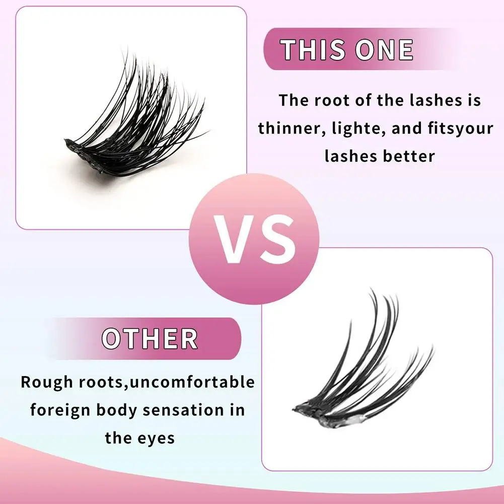 Juego de grupos de pestañas, Kit de extensión de pestañas DIY con unión de pestañas y pinzas para pestañas, herramienta de maquillaje de grupo de pestañas individuales