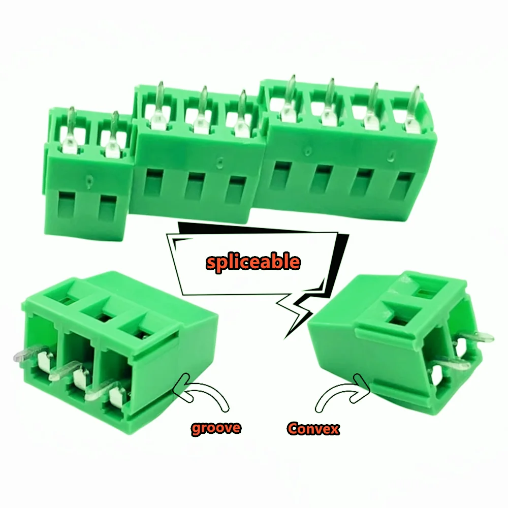 10pcs PCB Terminal Block Screw Type DG/KF128 Multiple Sizes 2P 3P 4P-6P Splice Options 2.54mm 3.5mm 3.81mm 5.0mm 5.08mm 7.5mm  ﻿