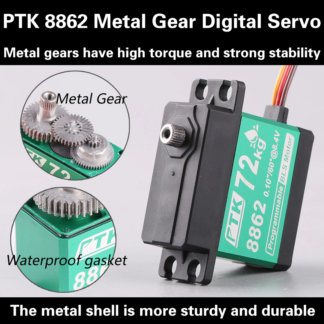 PTK 8862 High Torque Digital Servo 70g Standard Servo RC Car Model Fixed Wing Stainless Steel Gear